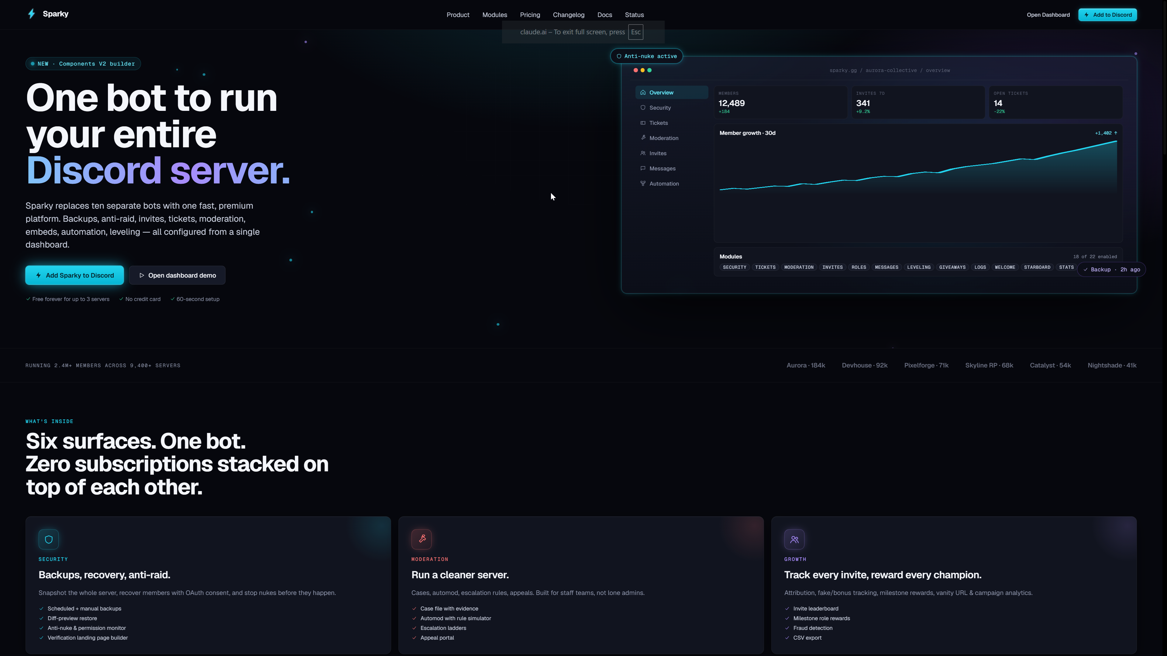 Sparkythebot screenshot